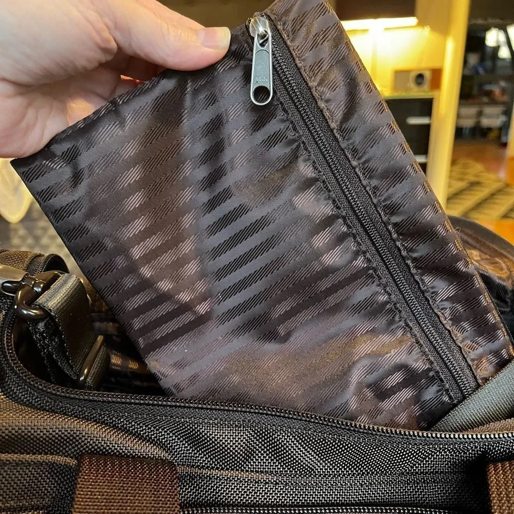 TUMI Dark Brown Ballistic Alpha Sport Carry On Duffel Bag